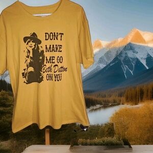 Graphic Tee "Don't Make Me Go Beth Dutton On You" - Mustard Yellow Sz L